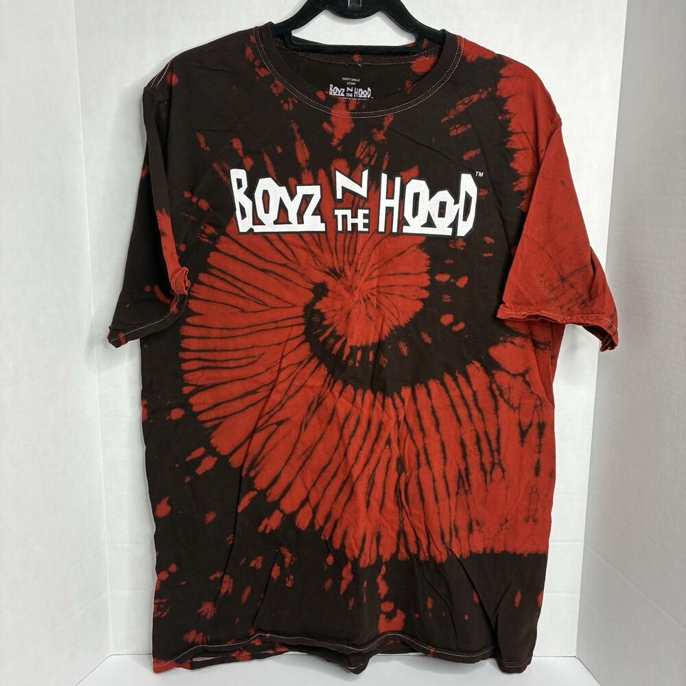 Boys In The Hood Red Black Tie Dye T-Shirt Size XL Short Sleeve